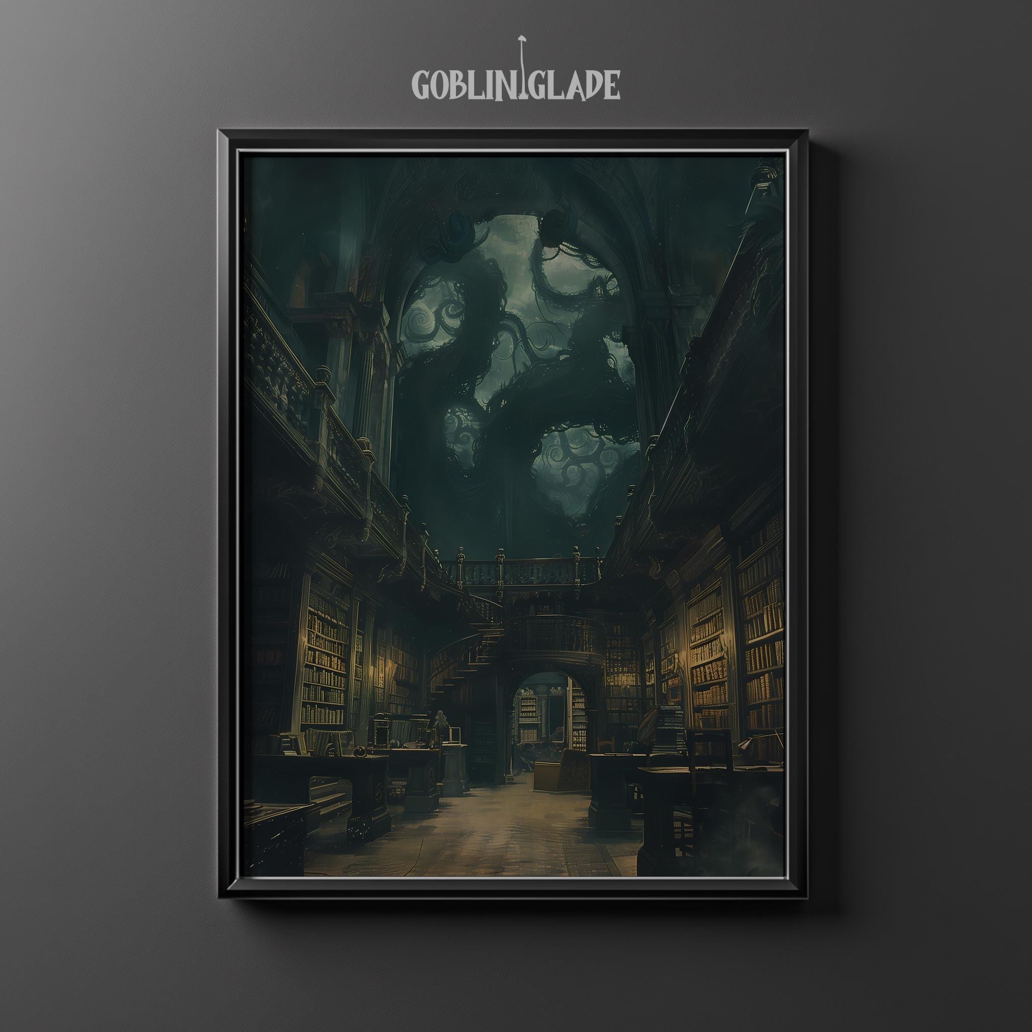 Cthulhu Wand Kunst druckbare Lovecraft inspirierte Eldritch Horror  Kunstwerk mystische dunkle Bibliothek Fantasy dunkel Academia  Stimmungsvolle Vintage-Gemälde - Etsy Österreich, image size:2048x2048