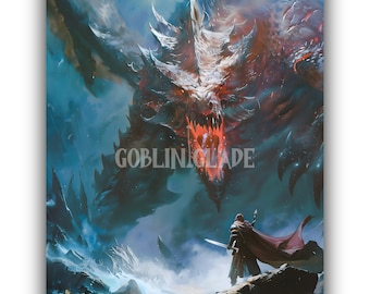 Dragon Artwork For Wall Hanging Painting DnD Artwork Poster Printable Art Print Wall Decor DnD Gift Home Decor RPG Artwork For Living Room