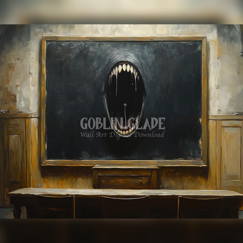 Dark Academia Wall Art Print - Surrealist Horror Printable Painting ...