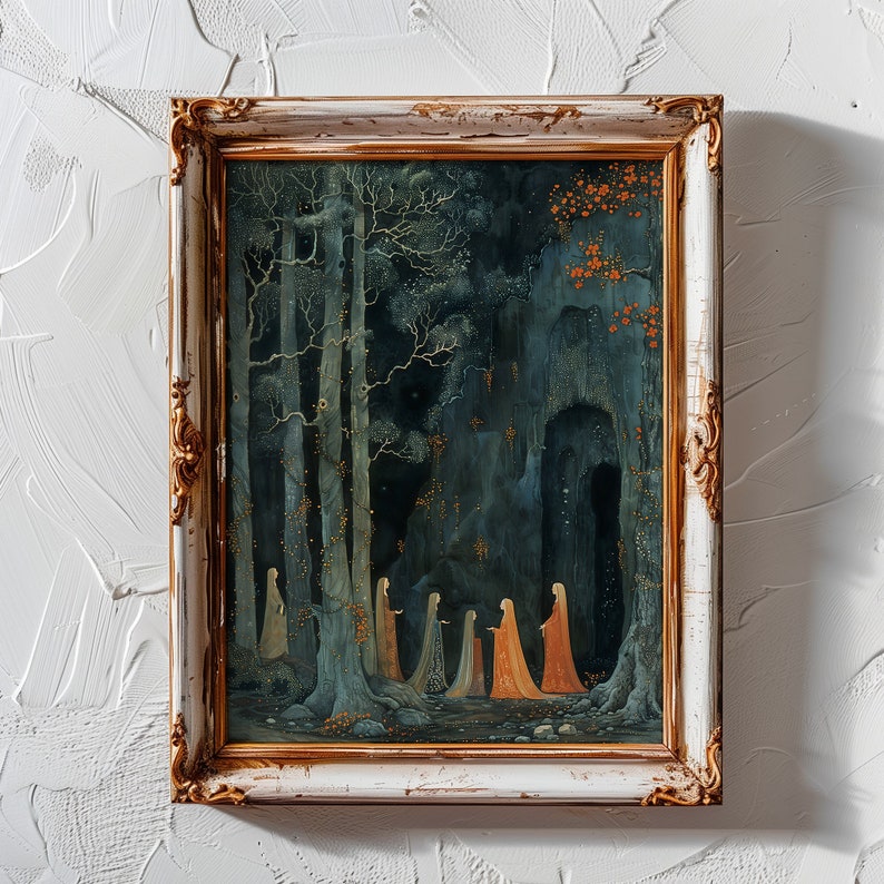 Enchanted Forest - People in the Woods - Elves Wall Art Printable Art ...