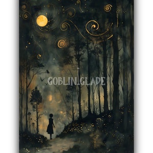 Fairy Spirit Art Wall Art Printable Enchanted Forest Art Magical Forest Art Fantasy Painting Mythical Being Nature Mystical Artwork Print