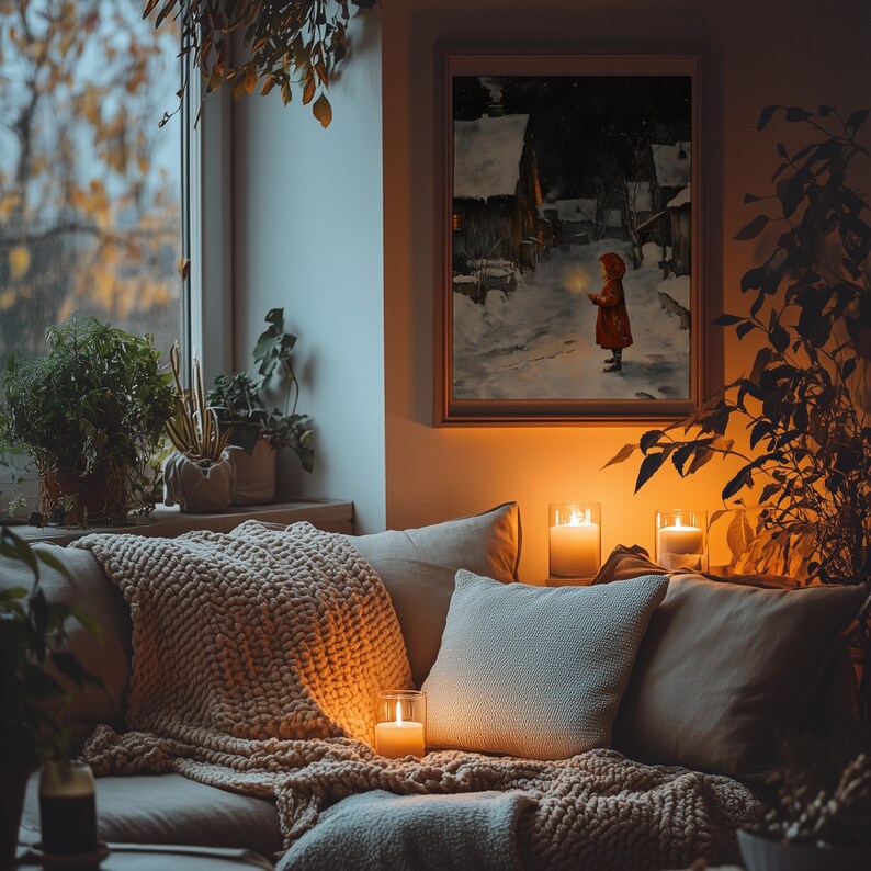 The Little Match Girl Painting Hans Christian Andersen Printable Art