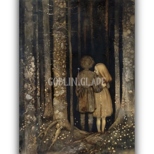 Hansel And Gretel Painting - Printable Brothers Grimm Folklore Art Fairy Tale Magical Fantasy Print Wall Art Decor Artwork Fairytale Print