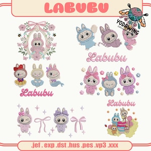 Fluffy Monster Embroidery Bundle, Toys Monster Cartoon Embroidery Design, Macaron Movie Embroidery Design, Instant Download