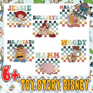 Plik do haftu Cowboy And Friends, projekt haftu Magic Kingdom, projekt haftu w kratkę z zabawkami, natychmiastowe pobranie