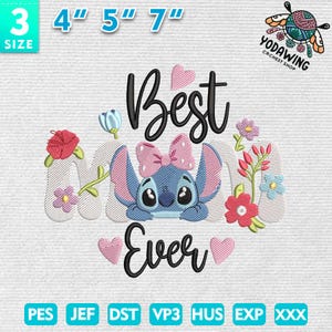 Best Mom Ever Design, Mother Day Embroidery Design, Alien Mom Embroidery File, Mama Cartoon Embroidery, Instant Download