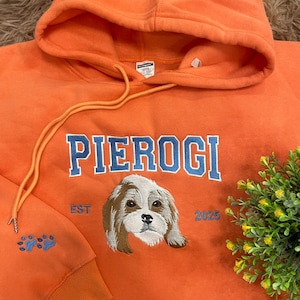Op maat geborduurd sweatshirt kat, aangepast shirt huisdier portret, aangepaste geborduurde hoodie huisdier, sweatshirt gepersonaliseerd gezicht en naam huisdier