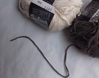 LANA GROSSA Salina yarn white and dark gray