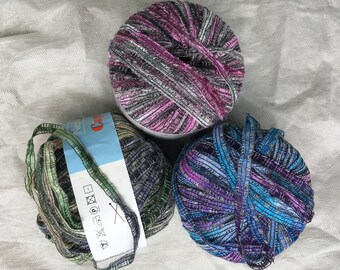 Capri ribbon yarn purple gray