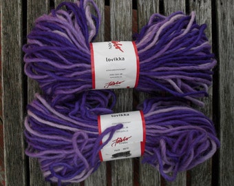 1 skein New Lovikka 100% wool ombre yarn purple or black