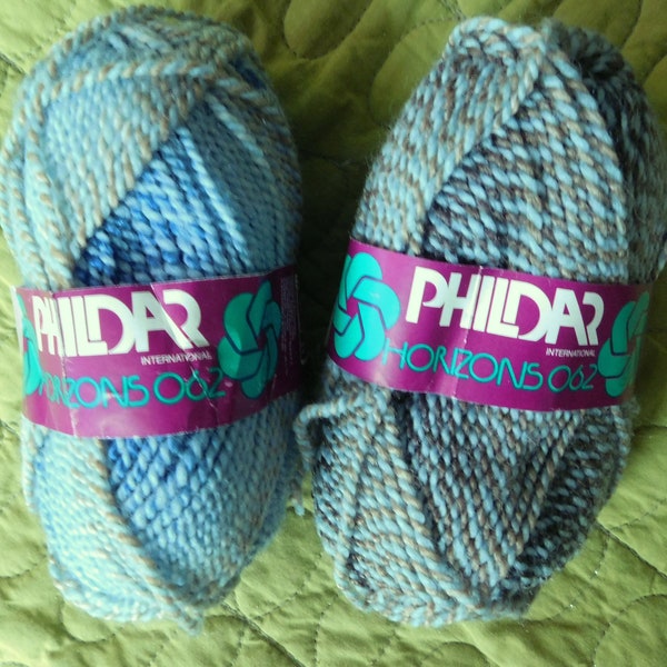 Discontinued Phildar Horizons 062 yarn blue tweed