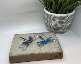 DRAGONFLY GLASS CASTINGS, Dragonflies, Blue and Purple, Glass Castings, 90COE, Castings Large and Small Dragonflies