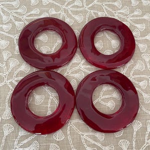 FUSED GLASS NAPKIN Rings, Napkin Rings, Fused Glass, Red Napkin Rings, Housewarming, Wedding Gift - B17