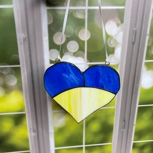 Ukrainian-Inspired Heart Sun Catcher: Customizable Colors