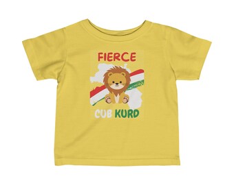 Camiseta infantil kurda de punto fino "Fierce Cub Kurd"