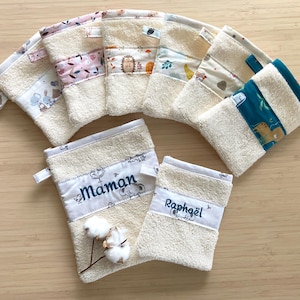 LOT - Customizable organic washcloth / wash mitt - child / adult