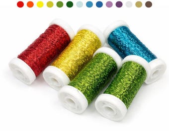 Bouillon Wire for Jewelry Making Purl wire Embroidery Metallic Coiled Wire Thread Multiple Colors Red Black Blue Green Gold Silver