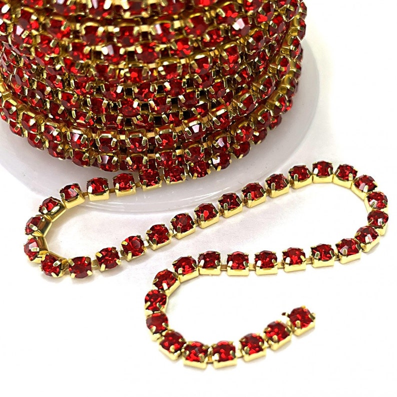 3mm Rhinestone Ribbon Chain 1m Jewelry Making Crystal Chain Silver and ...