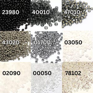 25g Preciosa Czech Crystal Beads Size 6/0 7/0 8/0 9/0 10/0 11/0 Black White Gray Round beads Glass Supplies  Preciosa Ornela