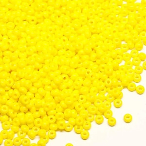 25g Preciosa 7/0 9/0 10/0 Seed Czech beads Glass Opaque Yellow Lemon colour Vibrant 25g (83110)