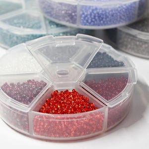 Kit di perline di vetro ceco colorato con organizer - Assortimento di 6 colori per progetti fai da te Asorti Preciosa