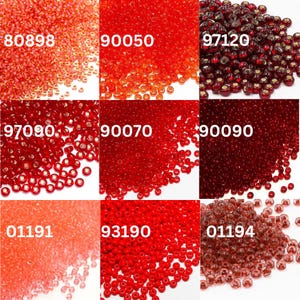 Perline di semi ceche Preciosa da 25 g, in vetro rosso misto 6/0, 7/0, 8/0, 9/0, 10/0, 11/0 / perline color rubino cremisi per gioielli, ricamo, fai da te