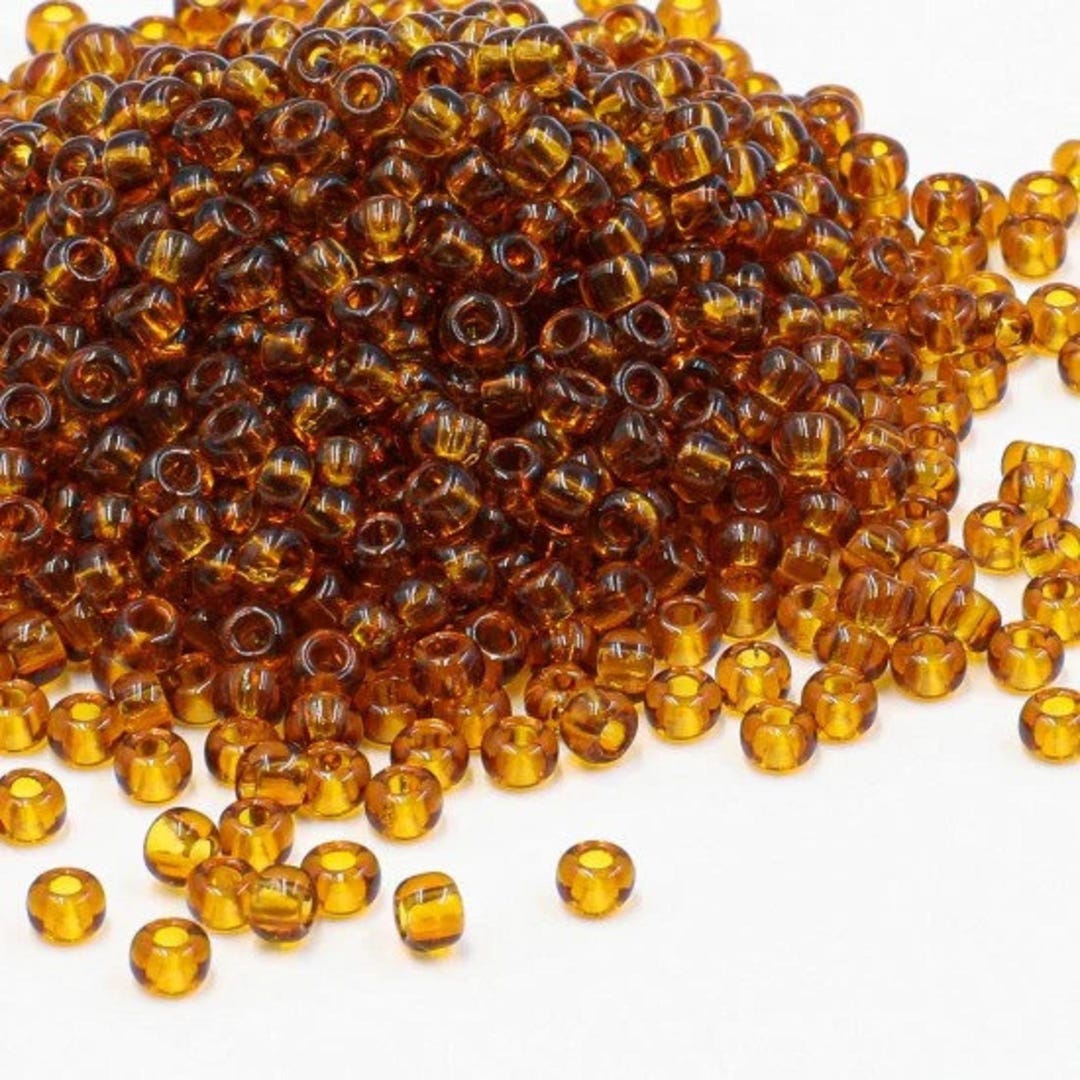 Transpatent 25g Preciosa 6/0 8/0 9/0 10/0 11/0 Czech Beads Topaz Dark Yellow ...
