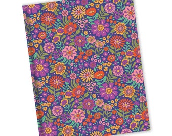 Blank Lined Journal - Vintage Flower Land Pattern