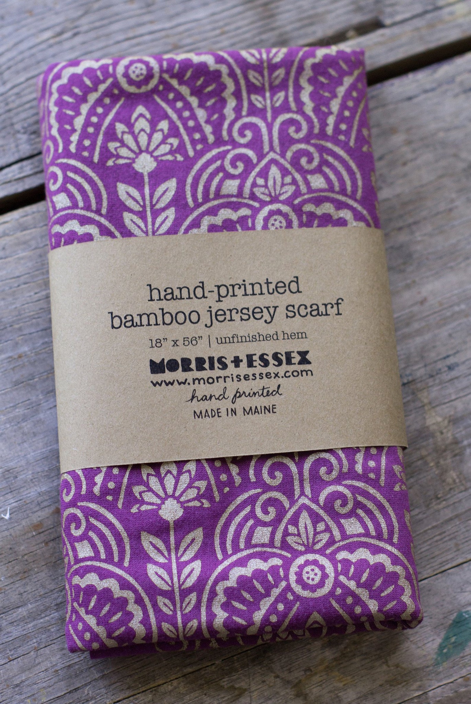 Soft purple jerseyknit bamboo scarf with handprinted Etsy