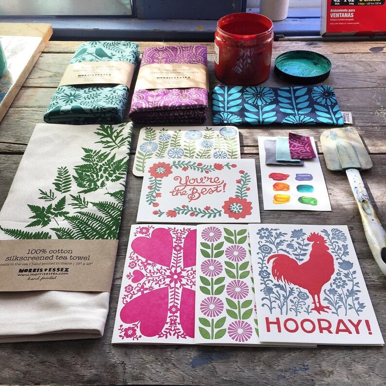 Variety Pack Of Nine Letterpress Greeting Cards Colorful Etsy