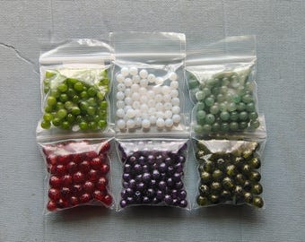 Czech Bead Opal, Milky, Glitter 6mm 8mm round glass druk bead jewelry bead assorted color fully drilled Ruby, Green, Tanzanite, Opal White