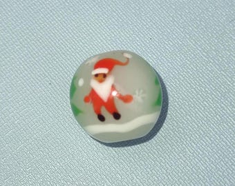 Christmas Santa Lampwork glass bead 18mm Christmas bead fancy Christmas jewelry festive bead craft bead design jewelry holiday craft