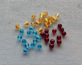 Czech round glass druk bead 4mm jewelry bead craft bead assorted color fully drilled garnet topaz turquoise 100 pc glass mixture 500 pc