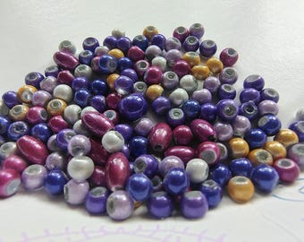 Assorted Acrylic Bead mixture round beads 4mm 6mm 6x4mm oval beads beading design jewelry making about 150 pcs