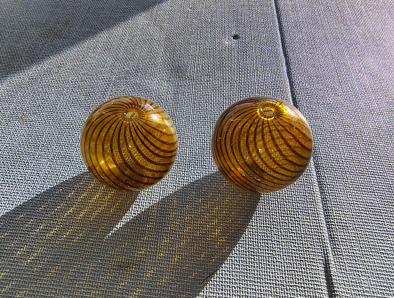 Hand Blown Glass 30mm Bead Venetian Style bead assorted colors sizes shapes high quality glass bead necklace earring bead jewelry design Amber Round 2 pc