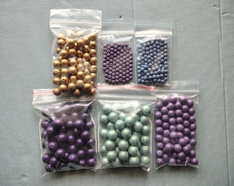 Czech Satin Silk Finish bead round glass druk bead assorted size jewelry bead craft bead assorted color fully drilled Gold Purple Blue Green
