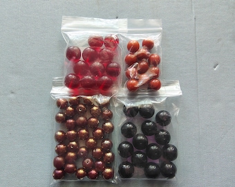 Czech Glass round beads assorted size color beads jewelry making bead craft bead Burnt Orange Amethyst Red Luster