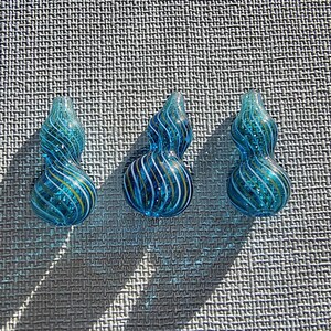 Hand Blown Glass 30mm Bead Venetian Style bead assorted colors sizes shapes high quality glass bead necklace earring bead jewelry design Dark Aqua Vase 3 pc