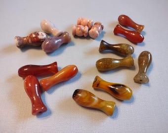 Gemstone bead vase genuine natural Gemstone column bead for jewelry making Carnelian Rhodochrosite Spotted Agate Dragon Vein Agate
