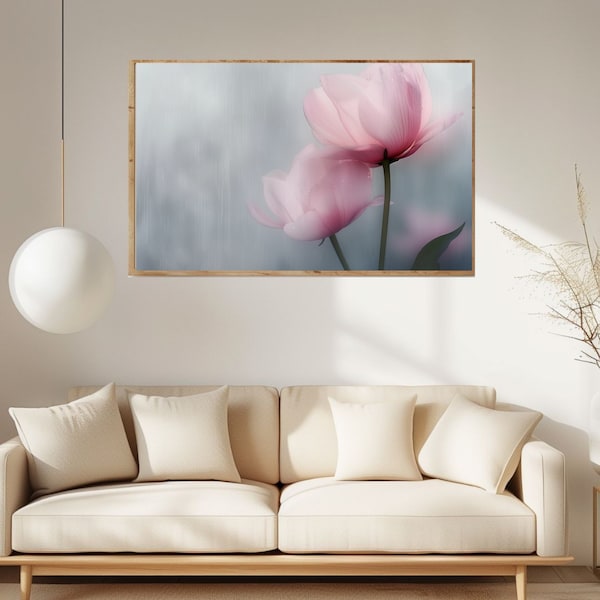 Floral Printable Living Room Wall Art, Printable Watercolor Flowers Wall Art, Exhibition Wall Art, Cubicle Wall Décor, Flower Painting,N0037