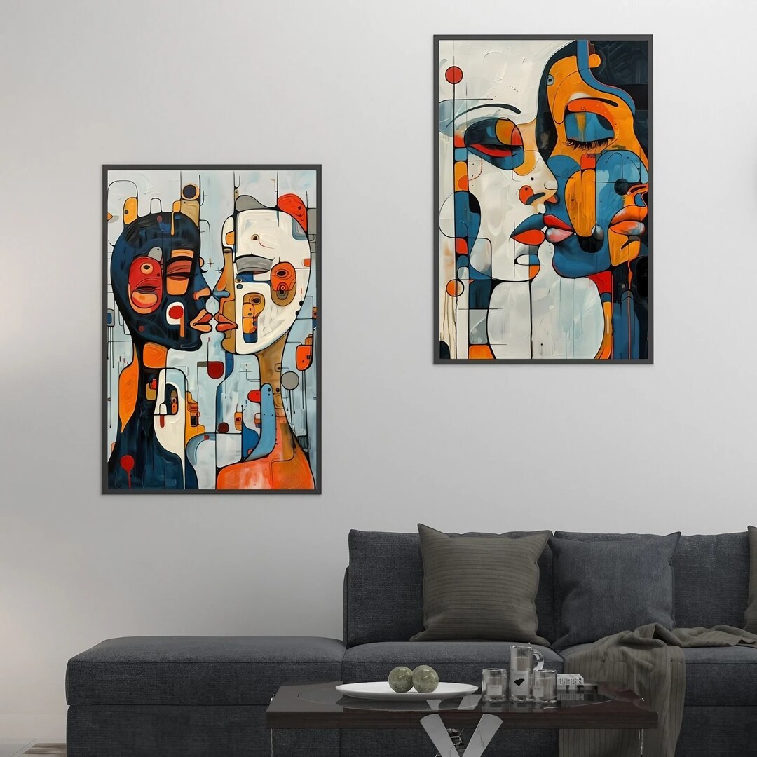 Unique Printable Living Room Wall Art, 2 Piece Set of Original Wall Art ...
