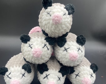 Crocheted Opossum Plush Toy, Pocket Pal