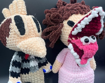 Crocheted Ghost Parents Plush Toy, Handmade Decor