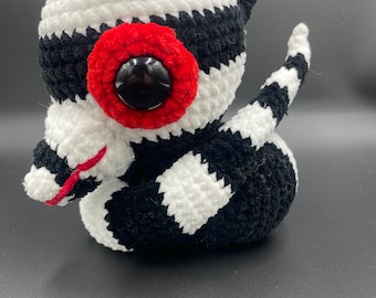 Crocheted Snake Plush Toy: Striped Handmade Stuffed Animal