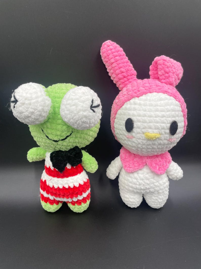 Handmade Crocheted Plush Dolls: Frog & Bunny Cuddle Pals - Etsy