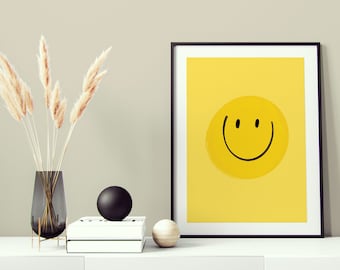 Smiley Print - Gallery Wall Art - Modern Wall Decor - Printable Illustration Art for Living Room - Bedroom Decor