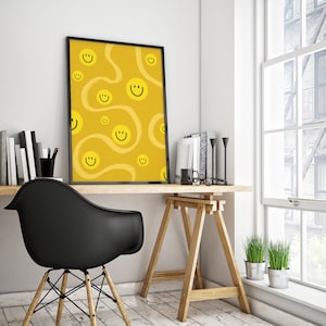 Smiley Print - Gallery Wall Art - Modern Wall Decor - Printable Illustration Art for Office, Living Room - Bedroom Decor