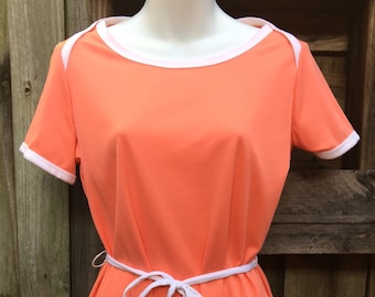 Blusa retro clásica Perry de los años 70, camisa vintage para mujer con lazo y aberturas laterales, NOS