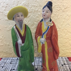 Occupied Japan Asian Couple Man and Women Figurines Japanese