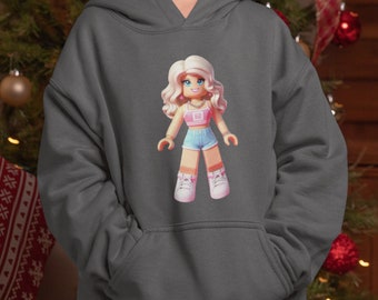 Girls' Perfectly Programmed Barbie-Inspired Hoodie - Front & Back Design, Cute Gift for Girls, Hooded Sweatshirt for Kids aged 3-11